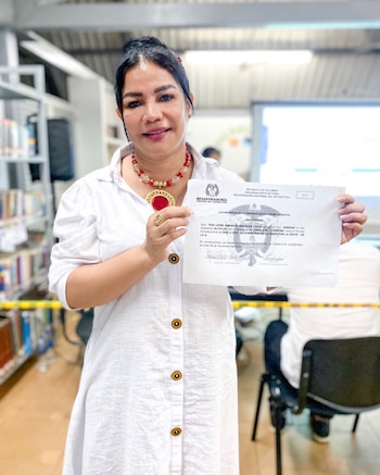 La alcaldesa de Canalete indica