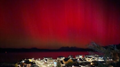 Una intensa tormenta solar causó auroras australes en Ushuaia 