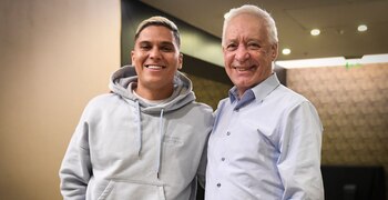 Juanfer Quintero junto al presidente