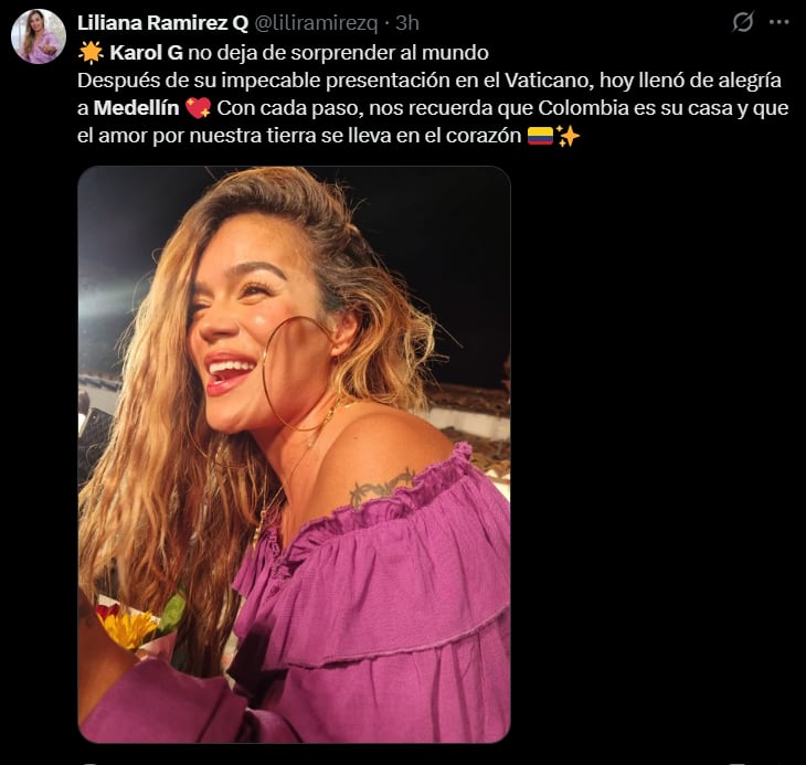 Con su estilo cercano, Karol G regaló un momento inolvidable a los fans que acudieron al icónico lugar. - crédito @liliramirezq/X