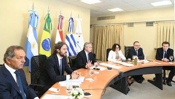 Alberto Fernández durante la sesión