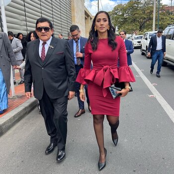 Poncho Zuleta y su hija Claudia Margarita Zuleta, candidata a la Gobernación del Atlántico. Foto: Instagram @claudiamzuleta