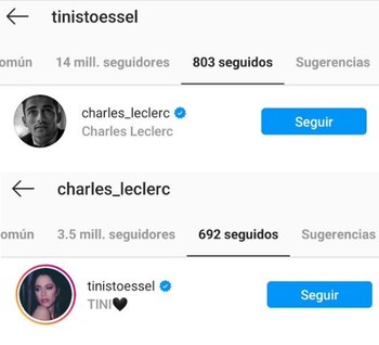 Tini Stoessel y Chales Leclerc