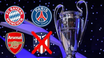 Atlético de Madrid eliminado de la Champions League escudos- VisualesIA ScribNews