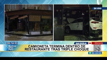 Camioneta se empotró en restaurante de San Borja tras triple choque en cruce sin semáforo