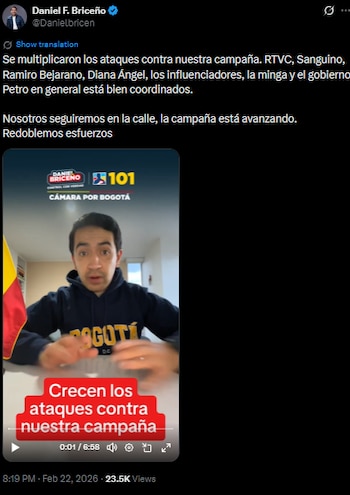 Daniel Briceño denunció ofensiva coordinada