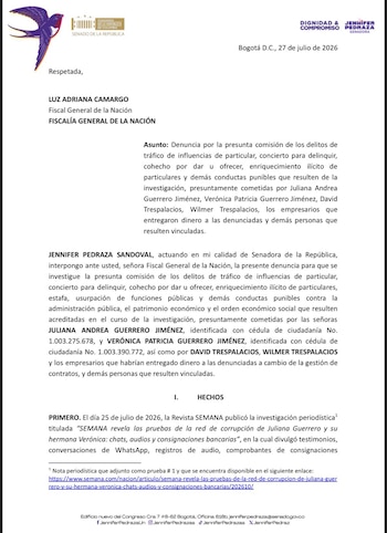 Denuncia Jennifer Pedraza - crédito @JenniferPedraz/X
