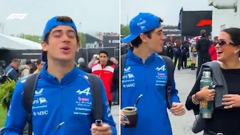 A Colapinto lo confundieron con otro piloto: su divertida reacción junto a Maia Reficco en la previa del GP de Canadá de F1