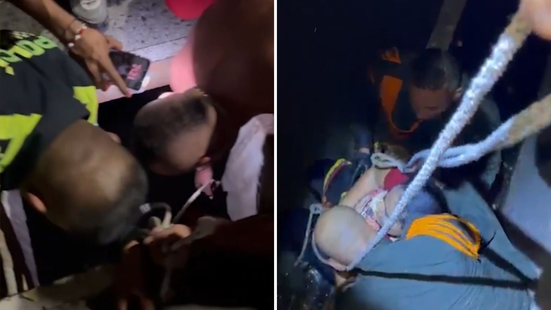 Una mujer con discapacidad visual cayó en una alcantarilla sin tapa en Cali: autoridades lograron rescatarla