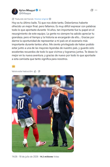 Mbappe Deschamps tuit