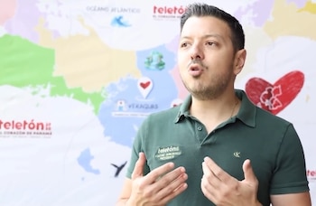 El presidente de la Teletón 20-30 de 2026, Giacomo Tamburrelli, remarcó el alcance de la meta que se han propuesto, gracias al apoyo del pueblo panameño. (Telemetro)