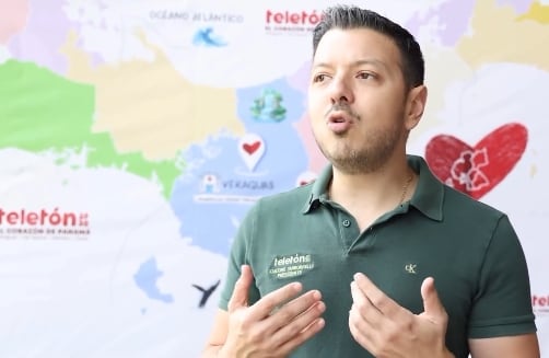 El presidente de la Teletón 20-30 de 2026, Giacomo Tamburrelli, remarcó el alcance de la meta que se han propuesto, gracias al apoyo del pueblo panameño. (Telemetro)