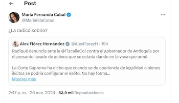 María Fernanda Cabal responde a