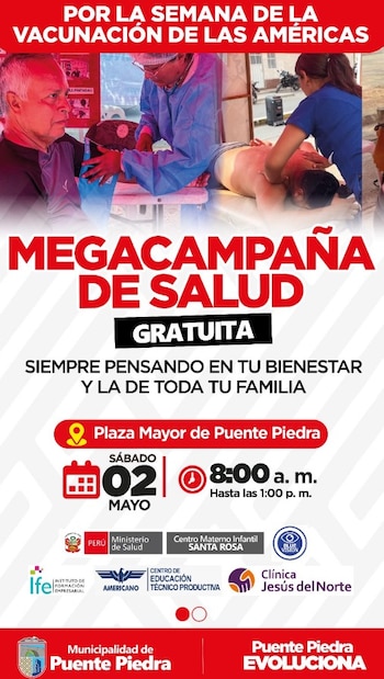 La jornada médica comenzará desde las 8 horas - Créditos: Puente Piedra.