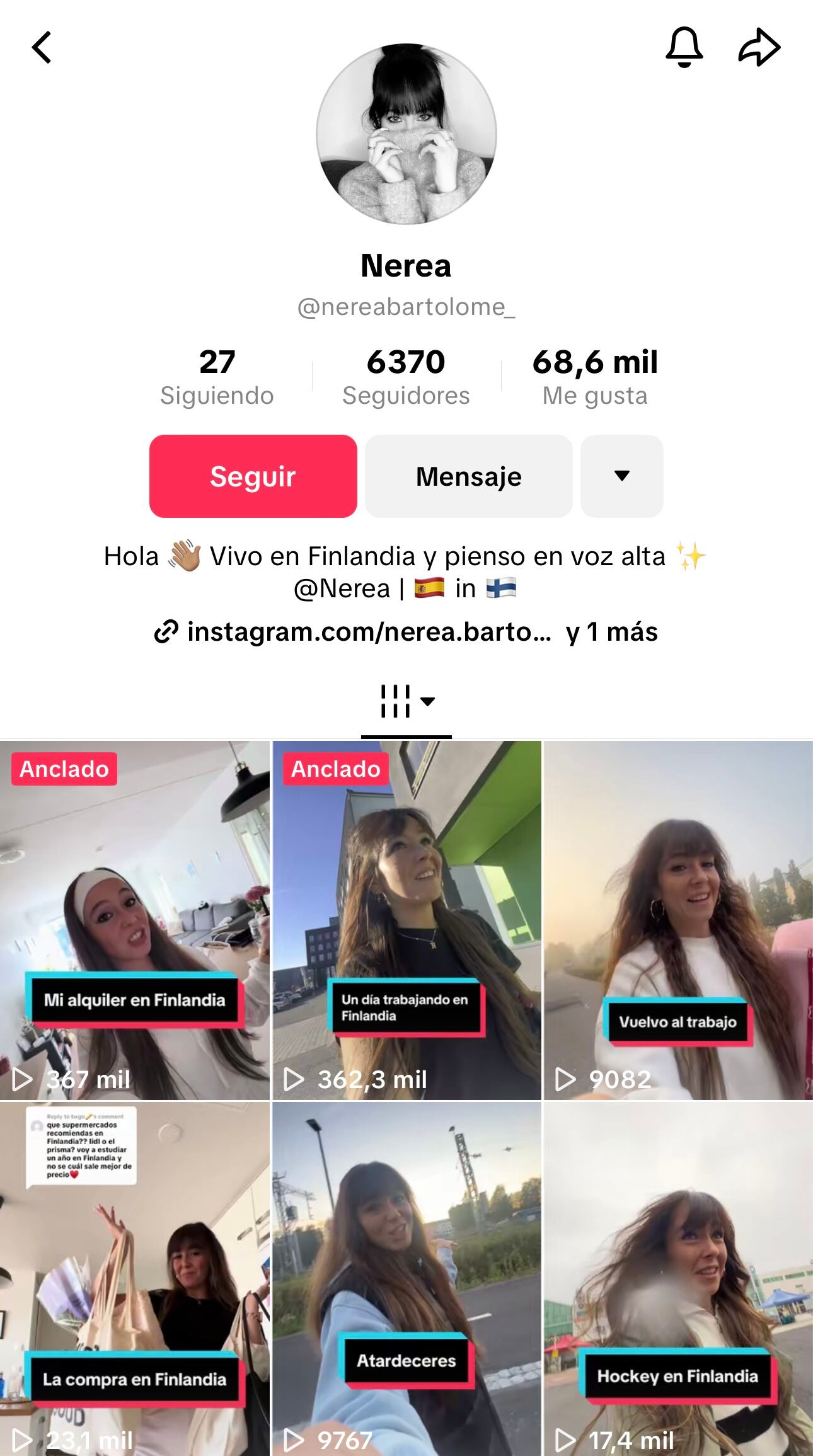 Une española que vive en Finlandia documenta su vida por TikTok (Fuente: Perfil de TikTok de @nereabartolome_)