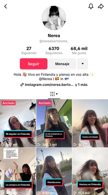 Une española que vive en Finlandia documenta su vida por TikTok (Fuente: Perfil de TikTok de @nereabartolome_)