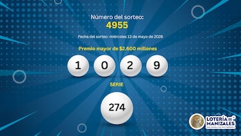 Este es el número y la serie ganadora del premio mayor de la Lotería de Manizales de este miércoles 13 de mayo de 2026. (Infobae)