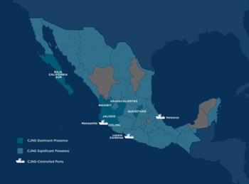 Presencia del CJNG en México