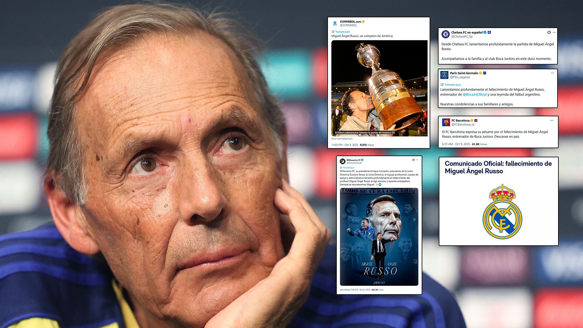 El mundo del fútbol despidió a Russo