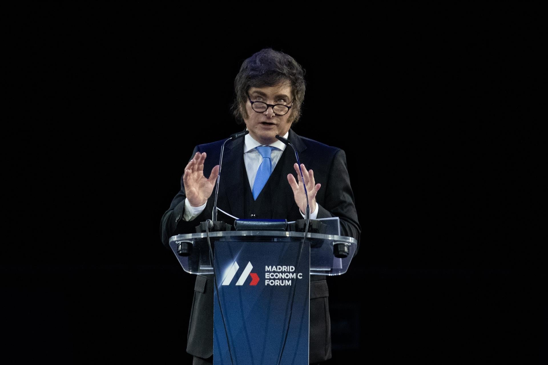 Javier Milei habla durante el Madrid Economic Forum (Imagen de archivo)