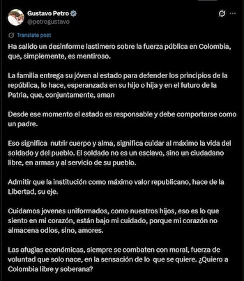 Petro sobre presunto desfinanciamiento del