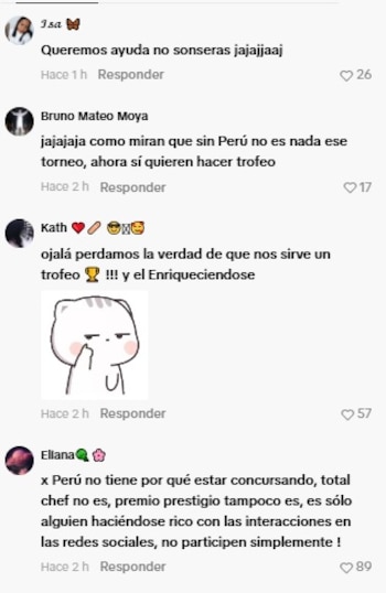 Usuarios peruanos cuestionaron el premio y señalaron que el reconocimiento sigue siendo “una copa vacía”. TikTok