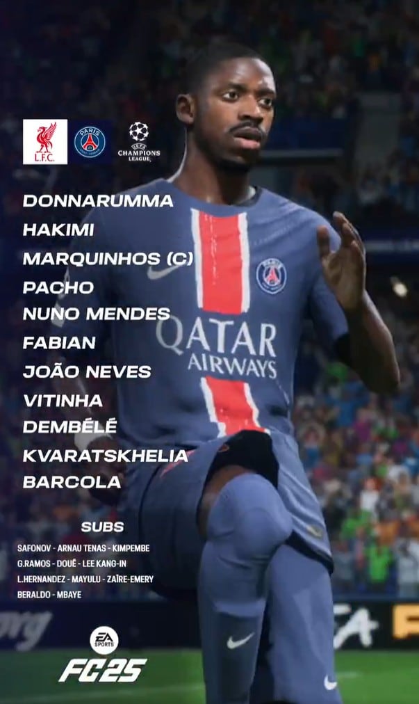 Así jugará el PSG contra Liverpool en los octavos de la Champions League - crédito PSG