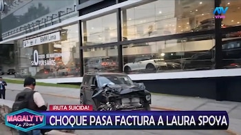 Derco exige a Laura Spoya asumir parte de los costos del accidente de la camioneta Haval H9. Captura: Magaly TV La Firme.