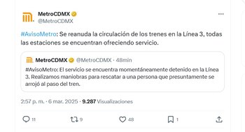 reanudan servicio en la Línea