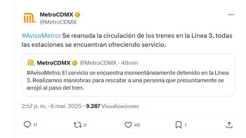 se reanuda servicio en la Línea