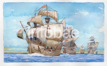 Cinco carabelas integraban la expedición