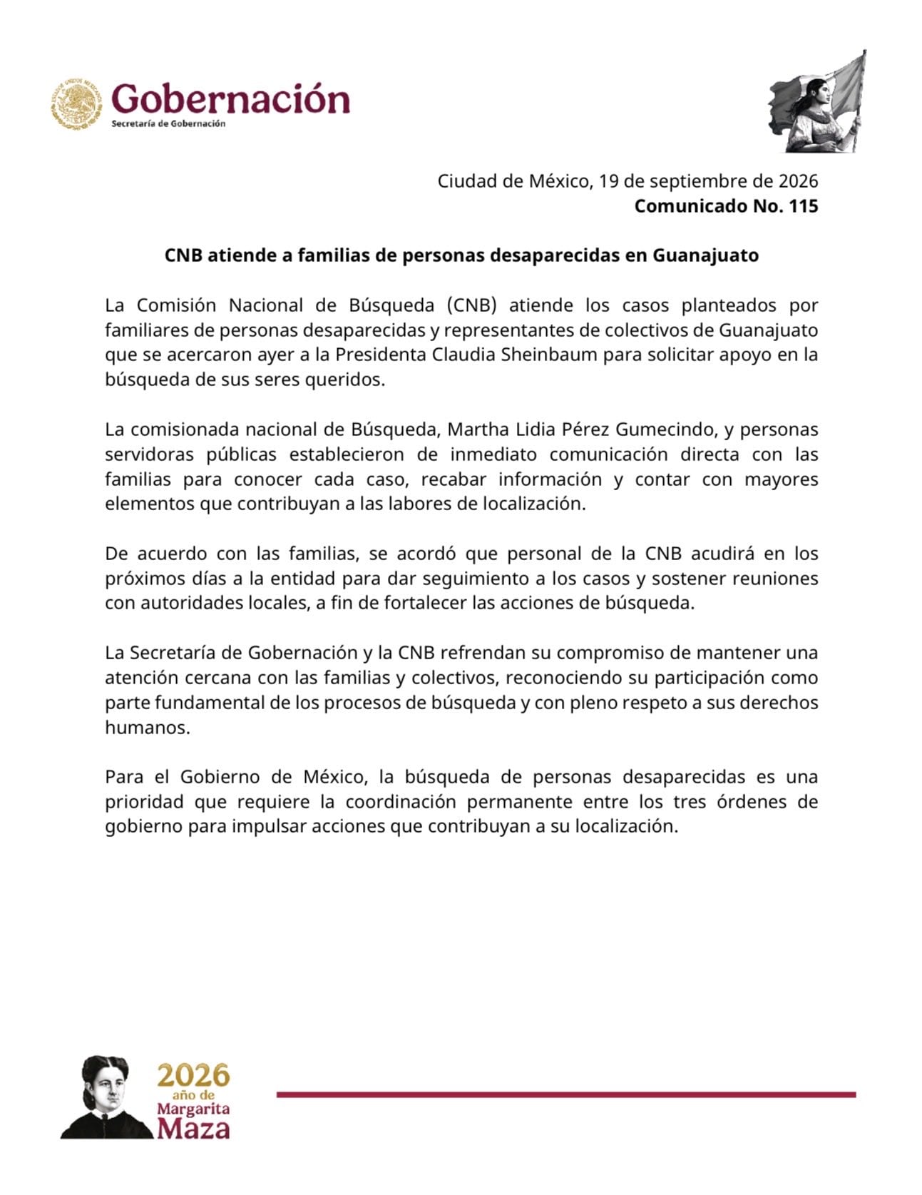 El acercamiento ocurrió un día después de que familiares de personas desaparecidas esperaron a Sheinbaum a las afueras del Ecoforum de Celaya.