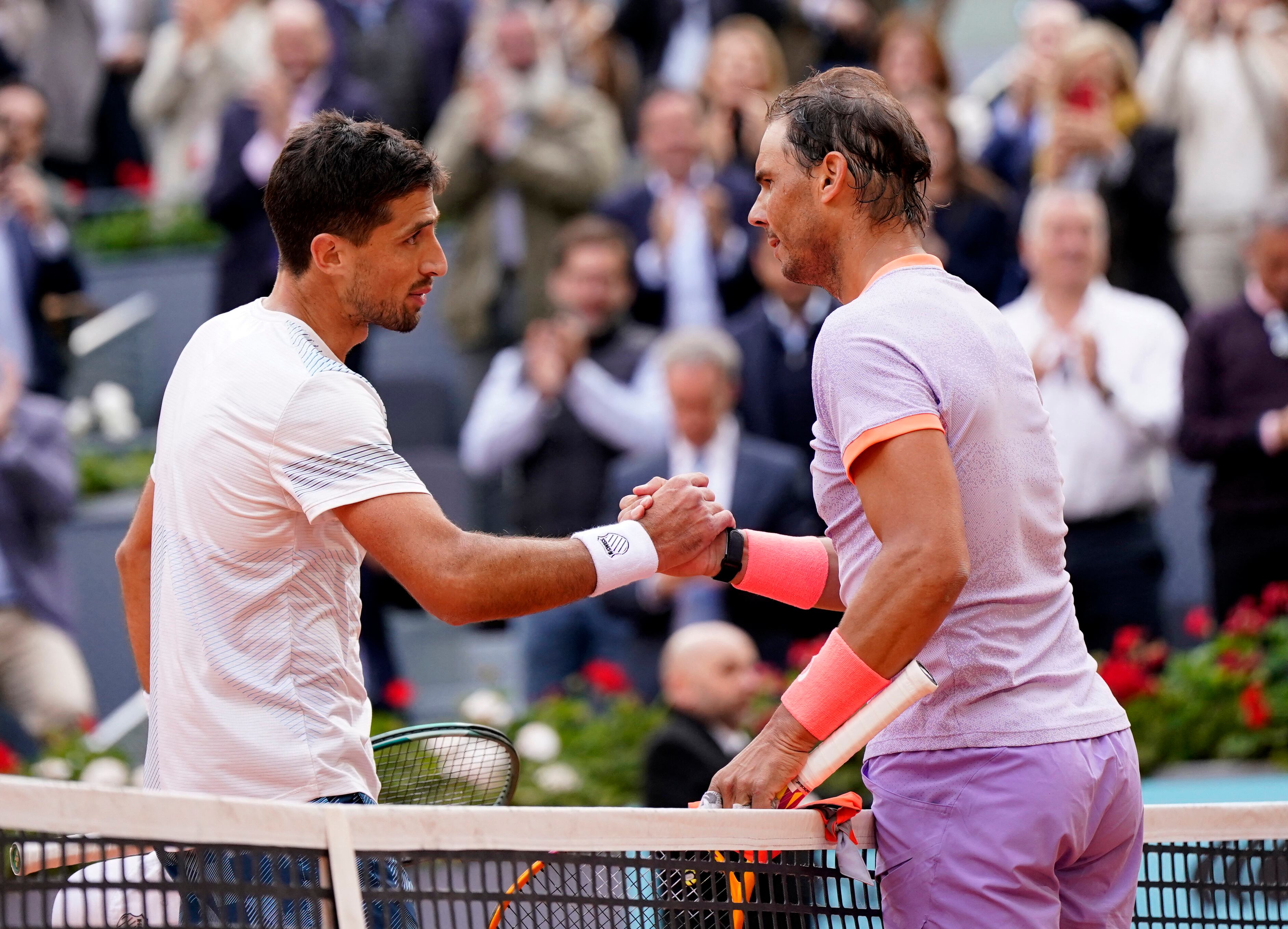Pedro Cachín en su partido frente a Rafael Nadal en el Madrid Open 2024 (Foto: Reuters / Ana Beltran)