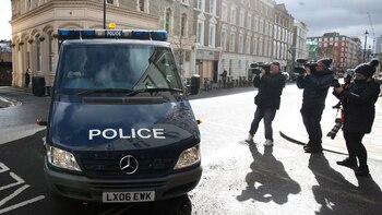 Una camioneta de la policía