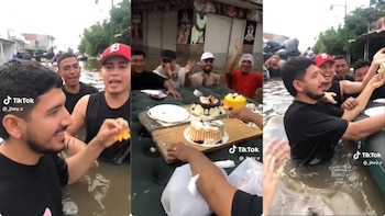 Fiesta en medio del agua: