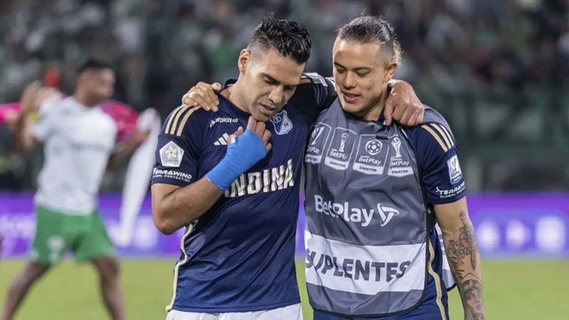 Leonardo Casto y Falcao García compartieron en la cancha durante el segundo semestre de 2024 - crédito Millonarios FC