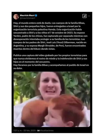 Mauricio Macri publicó un tuit