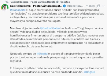 Varias denuncias apuntan a que los nuevos sistemas para evitar la evasión están poniendo en riesgo la movilidad digna de miles de usuarios del sistema - crédito Gabriel Becerra/ X