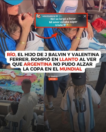 La final del Mundial 2026 en Nueva York dejó como escena viral el llanto de Río, el hijo de J Balvin y Valentina Ferrer, tras la derrota de Argentina ante España - crédito letengoelchisme / Instagram