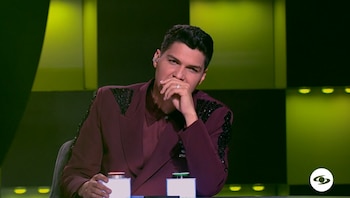 El artista se sorprendió por la imitación de su padre - crédito Emisión Yo me llamo / Caracol Televisión
