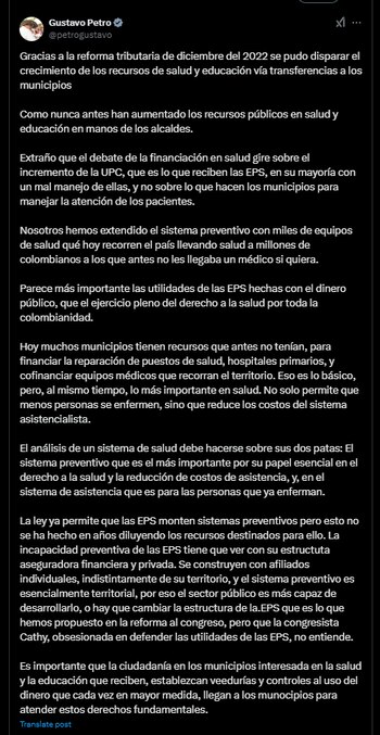 Esta fue la respuesta del