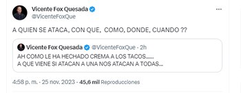 El expresidente atacó a Xóchitl