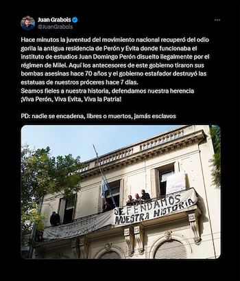 Ocupación de Juan Grabois en el Instituto Peron