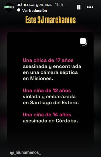 Historia de Instagram de @actrices.argentinas