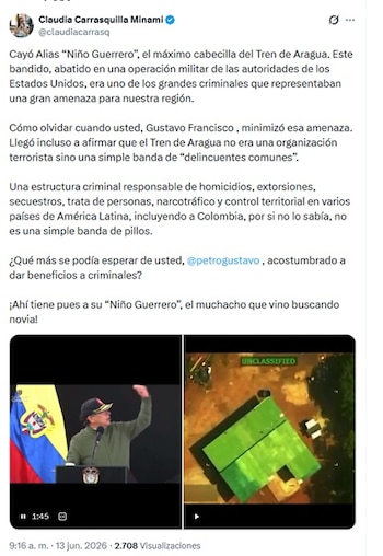 La concejala de Medellín por el Centro Democrático, Claudia Carrasquilla, apuntó contra Gustavo Petro en su mensaje luego de exaltar lo hecho por el Gobierno Trump - crédito @claudiacarrasq/X