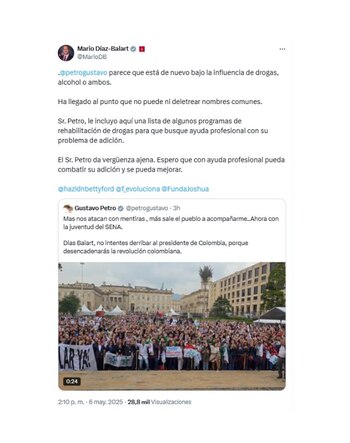 Con este mensaje, el representante