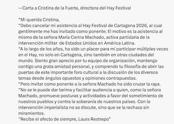 La escritora Laura Restrepo explicó