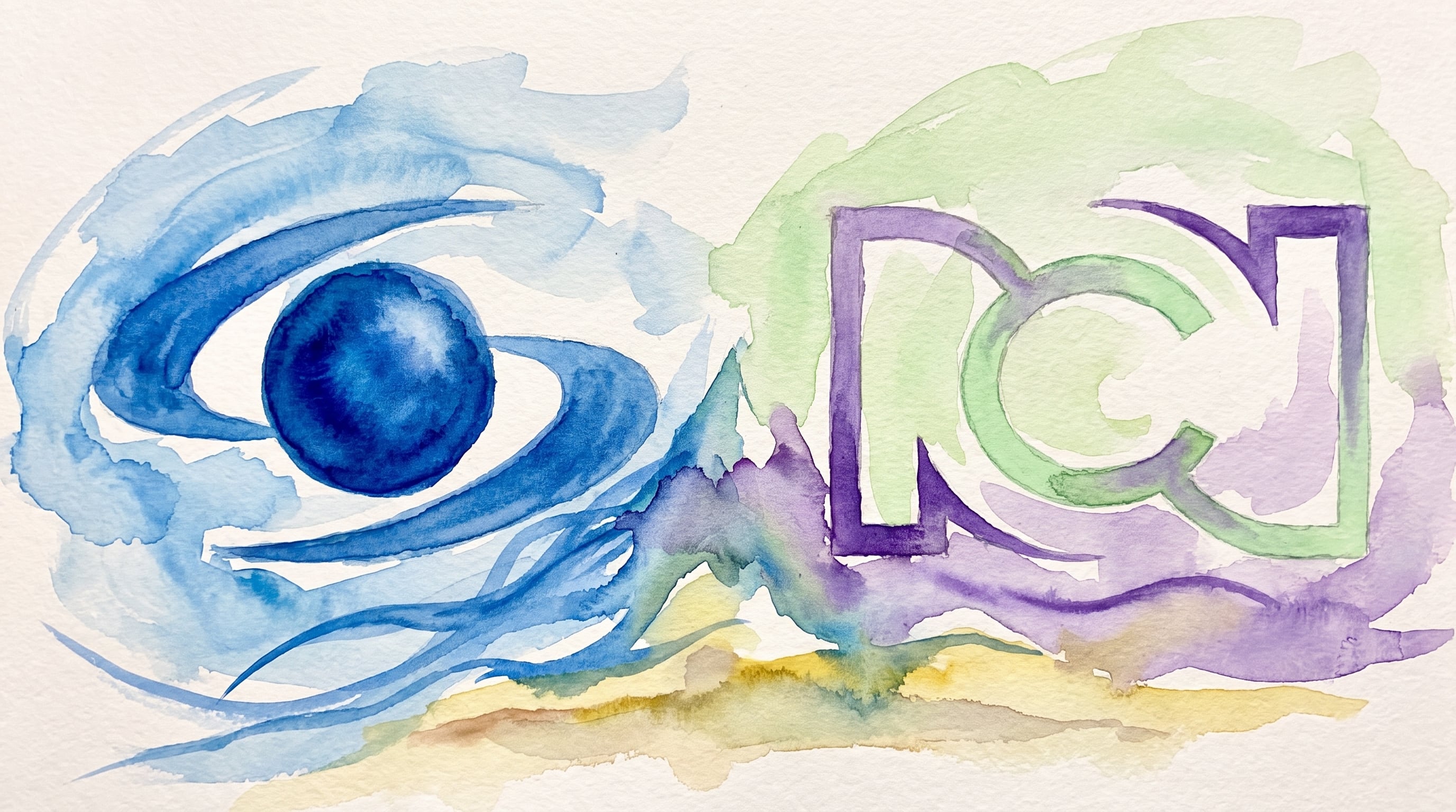 Símbolos abstractos en acuarela, que representan a Caracol Televisión y Canal RCN, ilustran su competencia por el rating en Colombia. (Imagen Ilustrativa Infobae)