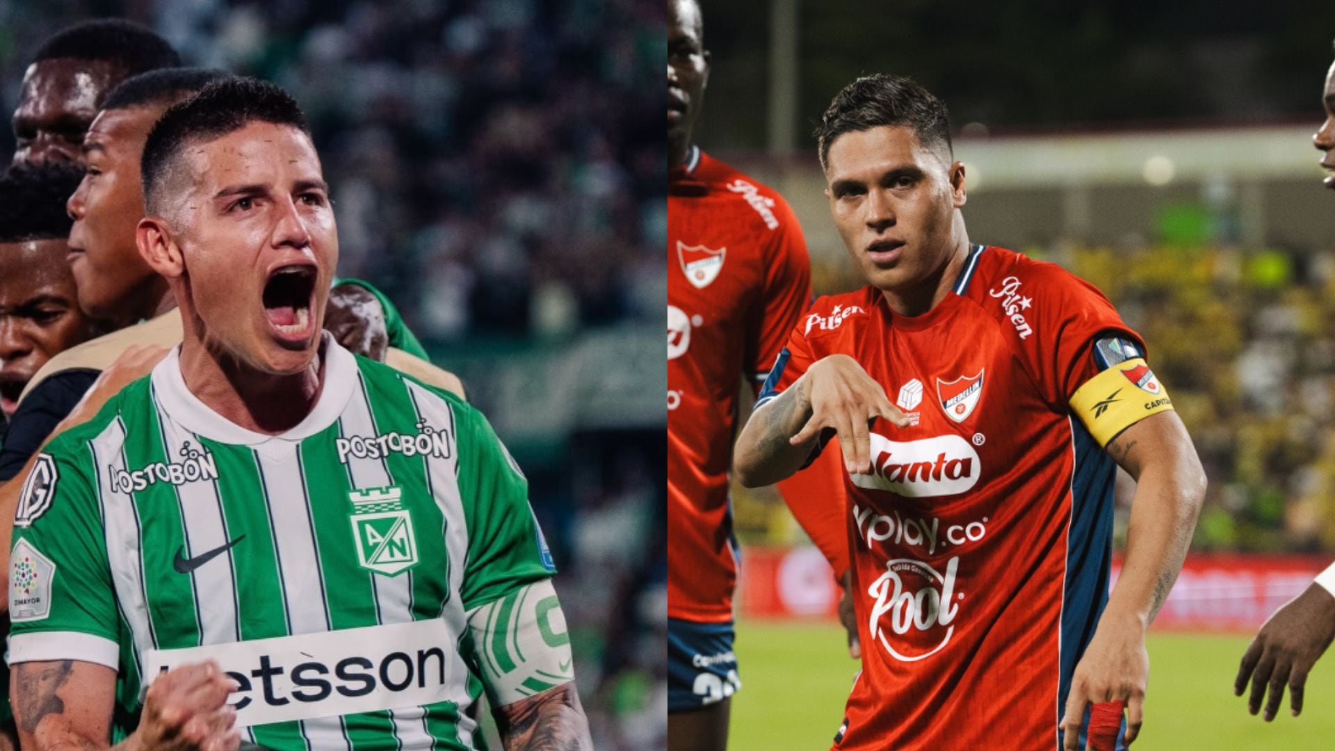 Atlético Nacional y Deportivo Independiente Medellín se enfrentarán el jueves 14 de octubre del 2026 en los cuartos de final de la Copa BetPlay 2026 - crédito @jamesrodriguez10/@dimoficialcom
