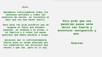 Comunicado de Daniella Bertie, sobrina